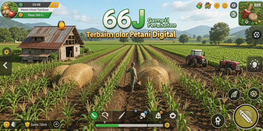 Gameplay menyenangkan dalam 666J dengan pertanian yang interaktif.