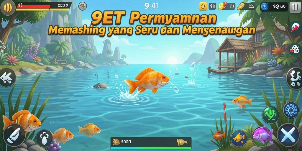 Gameplay seru dan menantang dalam 9ET yang menghadirkan pengalaman memancing yang nyata.