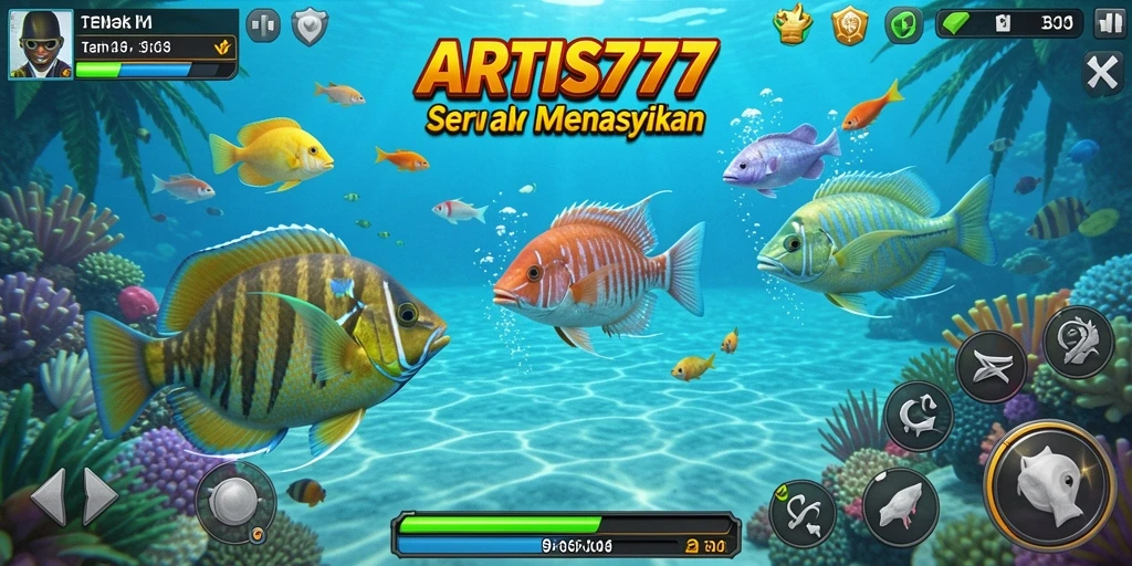 Tampilan gameplay seru di ARTIS777 saat menembak ikan.