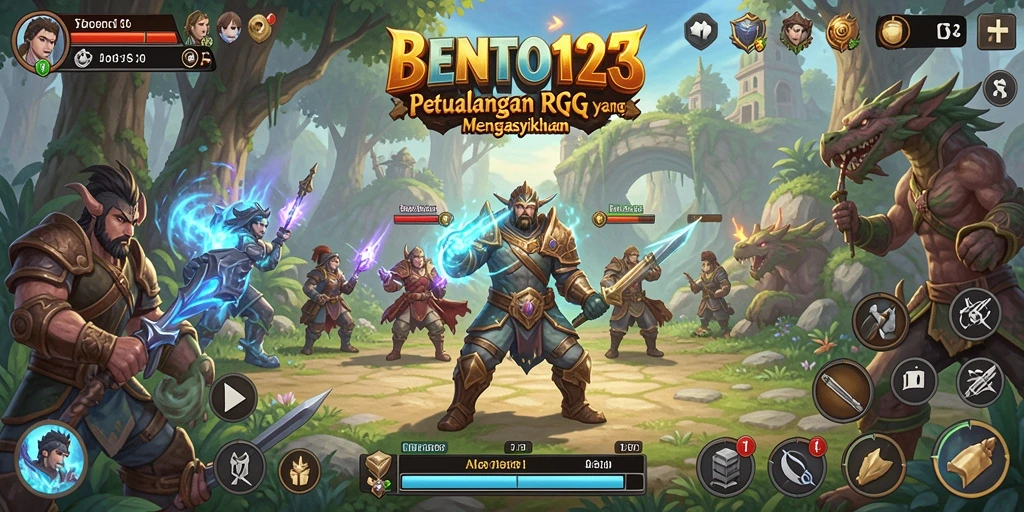 Tampilan gameplay RPG BENTO123 menampilkan pertarungan seru dan petualangan menakjubkan.