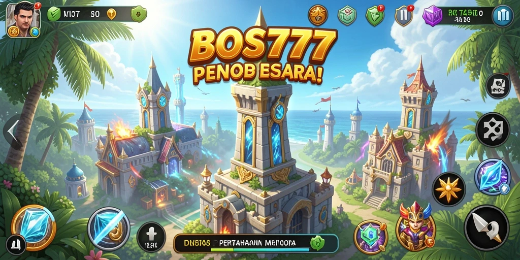 Screenshot gameplay Tower Defense yang penuh aksi dan strategi.