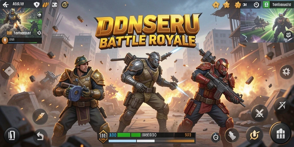 Screenshot gameplay <strong>IDNSERU</strong> menampilkan aksi pertempuran Battle Royale yang memukau.