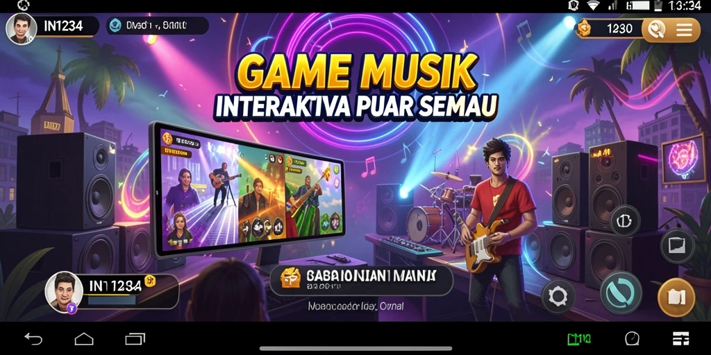 Tampilan gameplay IN1234 yang menampilkan aksi seru dalam permainan musik.