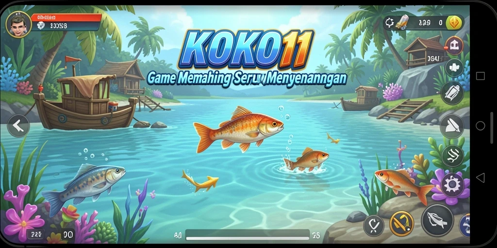 Screenshot gameplay KOKO11 dengan suasana memancing yang menakjubkan.