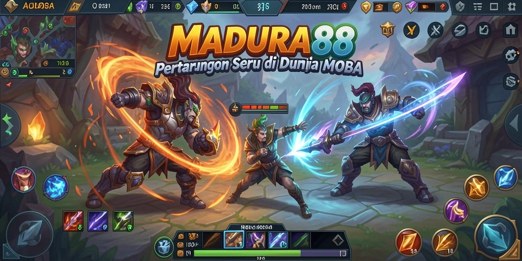 Gameplay seru MADURA88 dengan pertarungan tim yang intens.