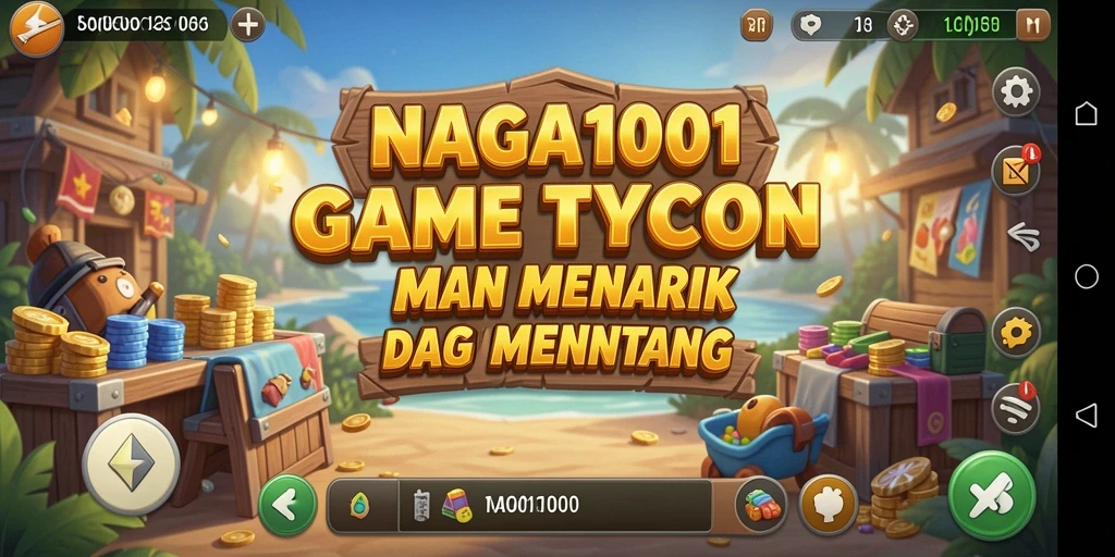 Tampilan gameplay seru dan menarik dari NAGA1001 di mana Anda membangun kerajaan bisnis.