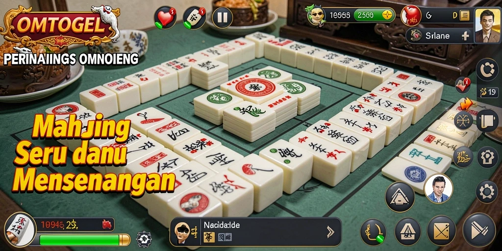 Tampilan screenshot OMTOGEL menampilkan gameplay Mahjong yang menarik.