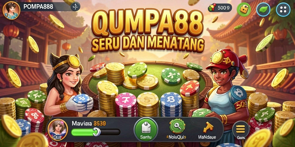 Tangkapan layar gameplay QiuQiu yang seru di POMPA88.