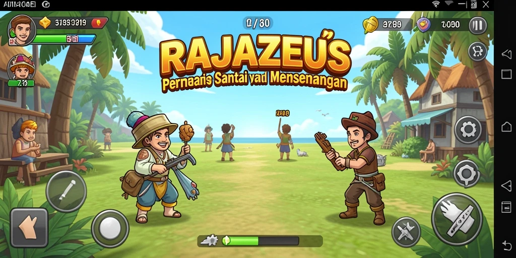 Screenshot RAJAZEUS menampilkan aksi seru dalam gameplay santai.