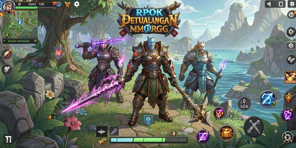 Menampilkan aksi seru dari gameplay <strong>RPOK</strong> dalam MMORPG.