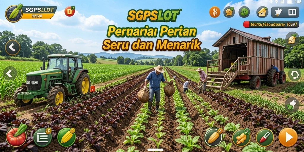 Tampilan gameplay SGPSLOT yang menarik dan interaktif di lahan pertanian.
