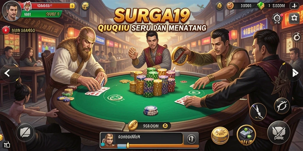Tampilan gameplay seru dalam SURGA19 dengan fitur QiuQiu.