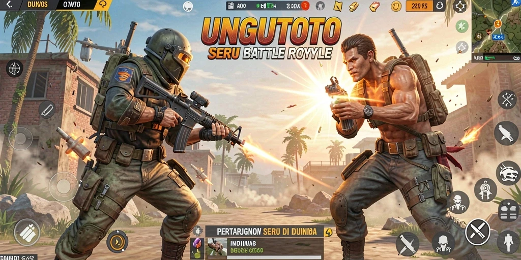 Tampilan seru gameplay UNGUTOTO saat berjuang untuk bertahan hidup.
