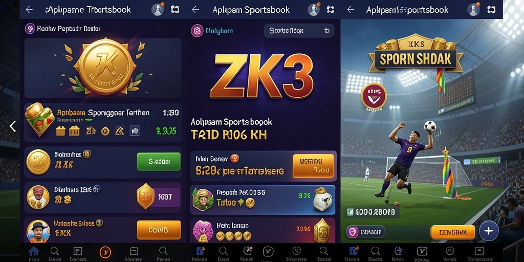 Tampilan gameplay ZK3 dengan taruhan olahraga yang menarik.